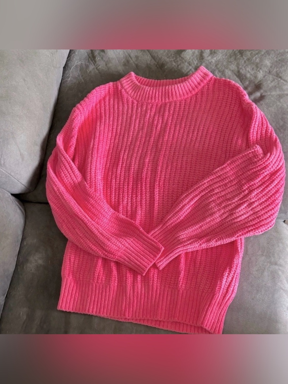 Aritzia Wilfred Essential Chenille Crewneck Pink Sweater Size XS